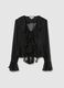 Regular fit black blouse with ruffles_4
