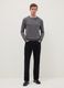 Black stretch cotton trousers regular fit_0