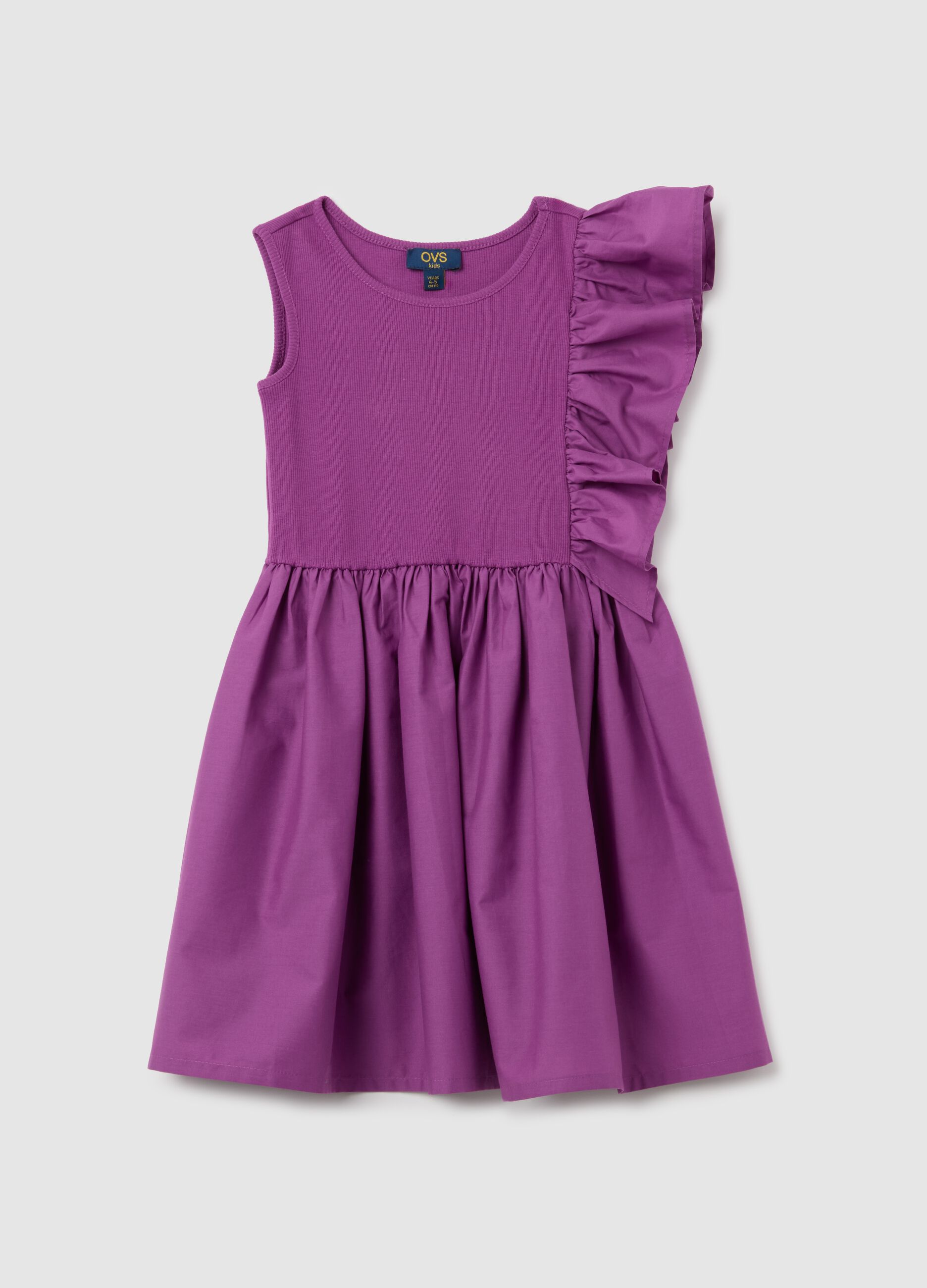 Abito da bambina in cotone viola regular fit