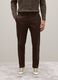 Brown stretch cotton regular fit trousers_1