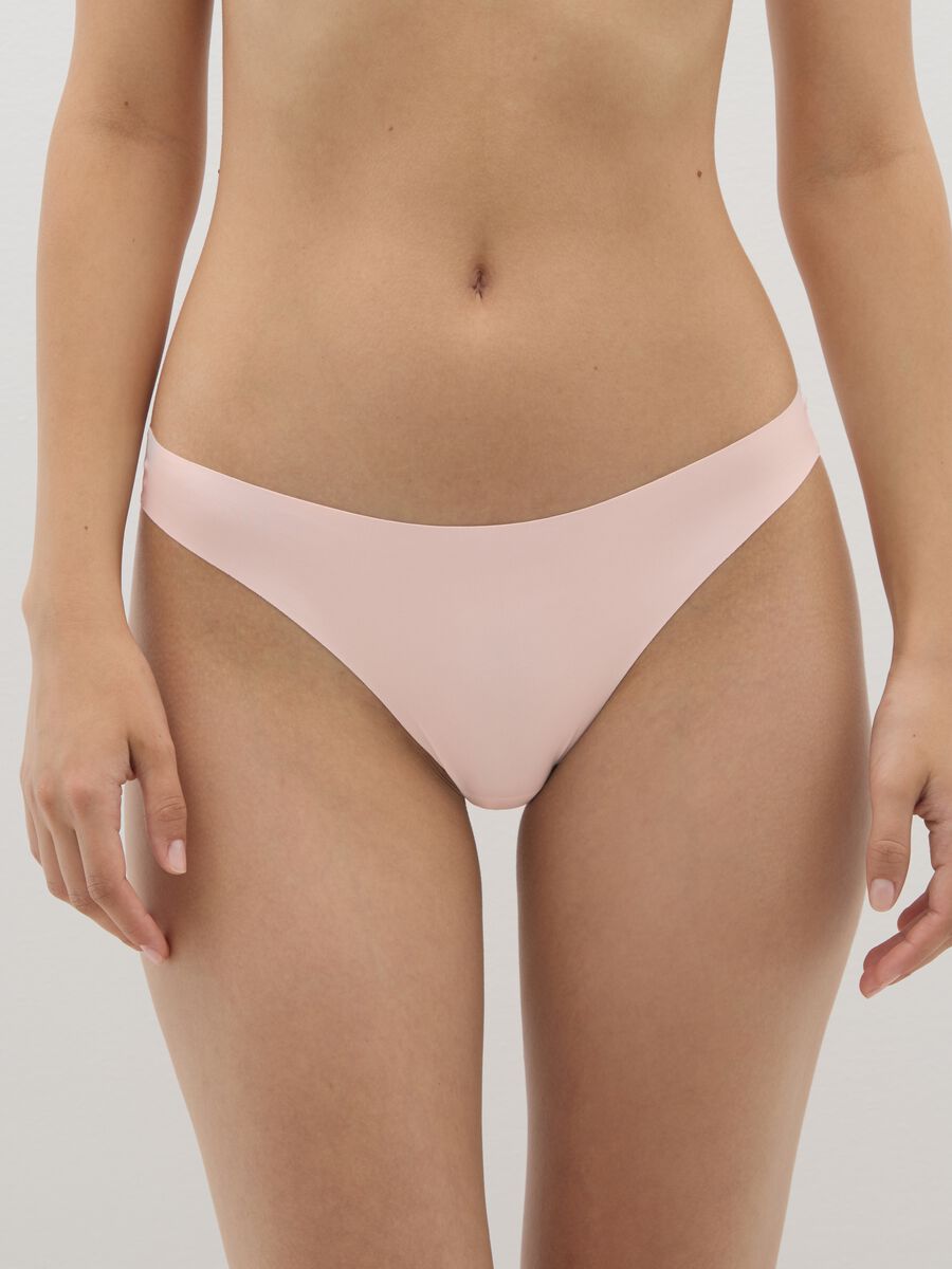Beige fabric regular fit briefs_1