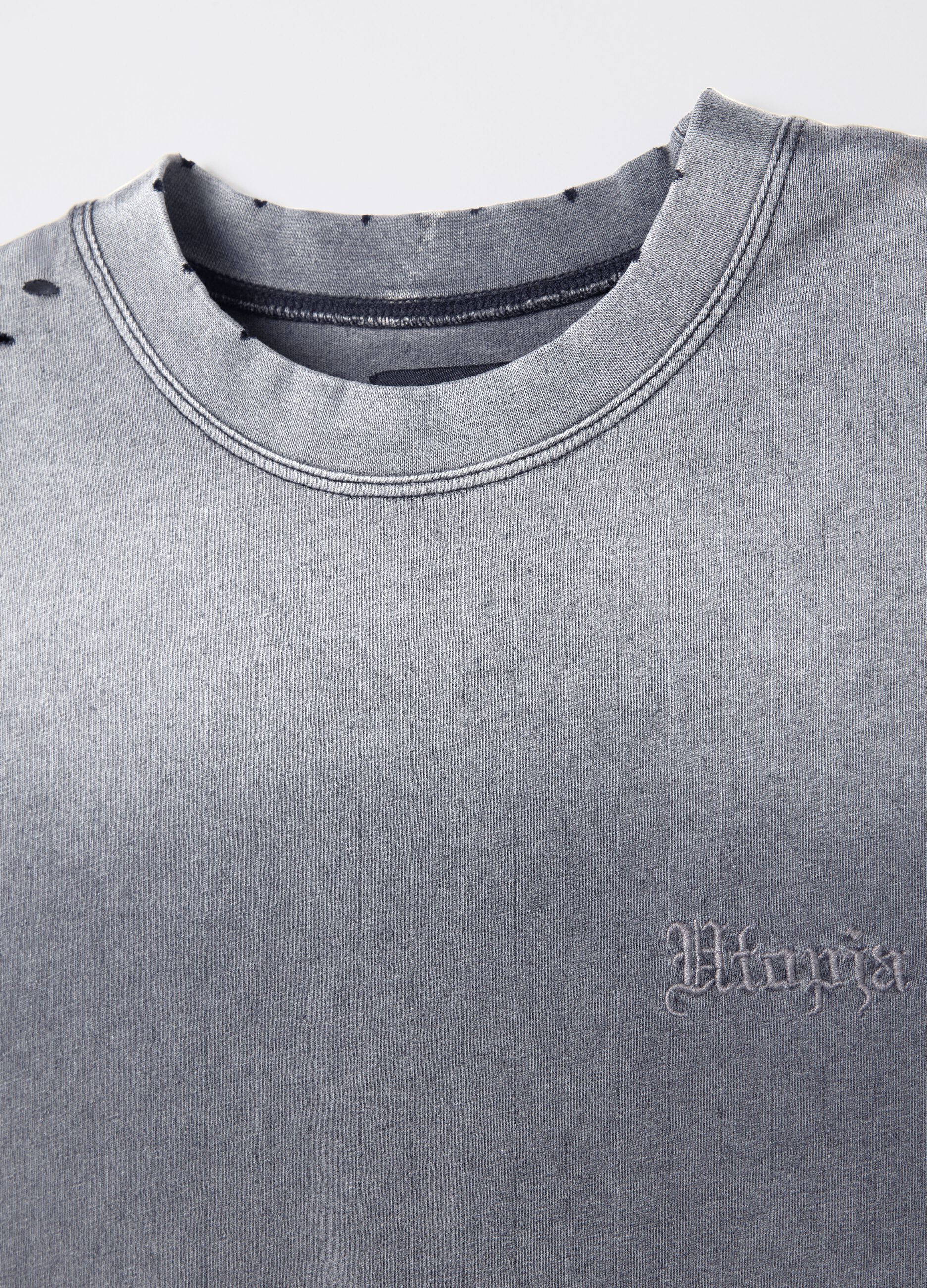 Sunfaded Distressed Tank Top Vintage Grey