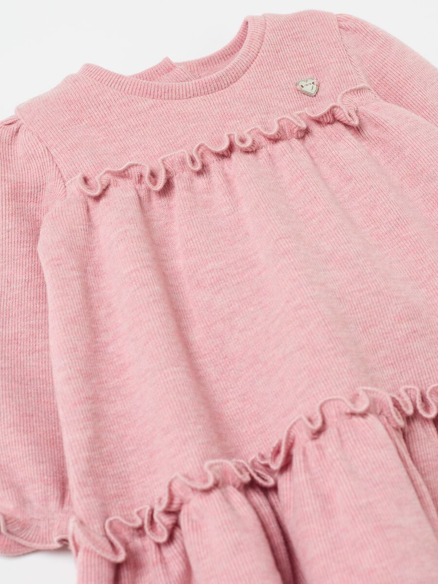 Ribbed dress with frilled flounce_2