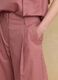 Pantaloni rosa palazzo in cotone elasticizzato a righe_3