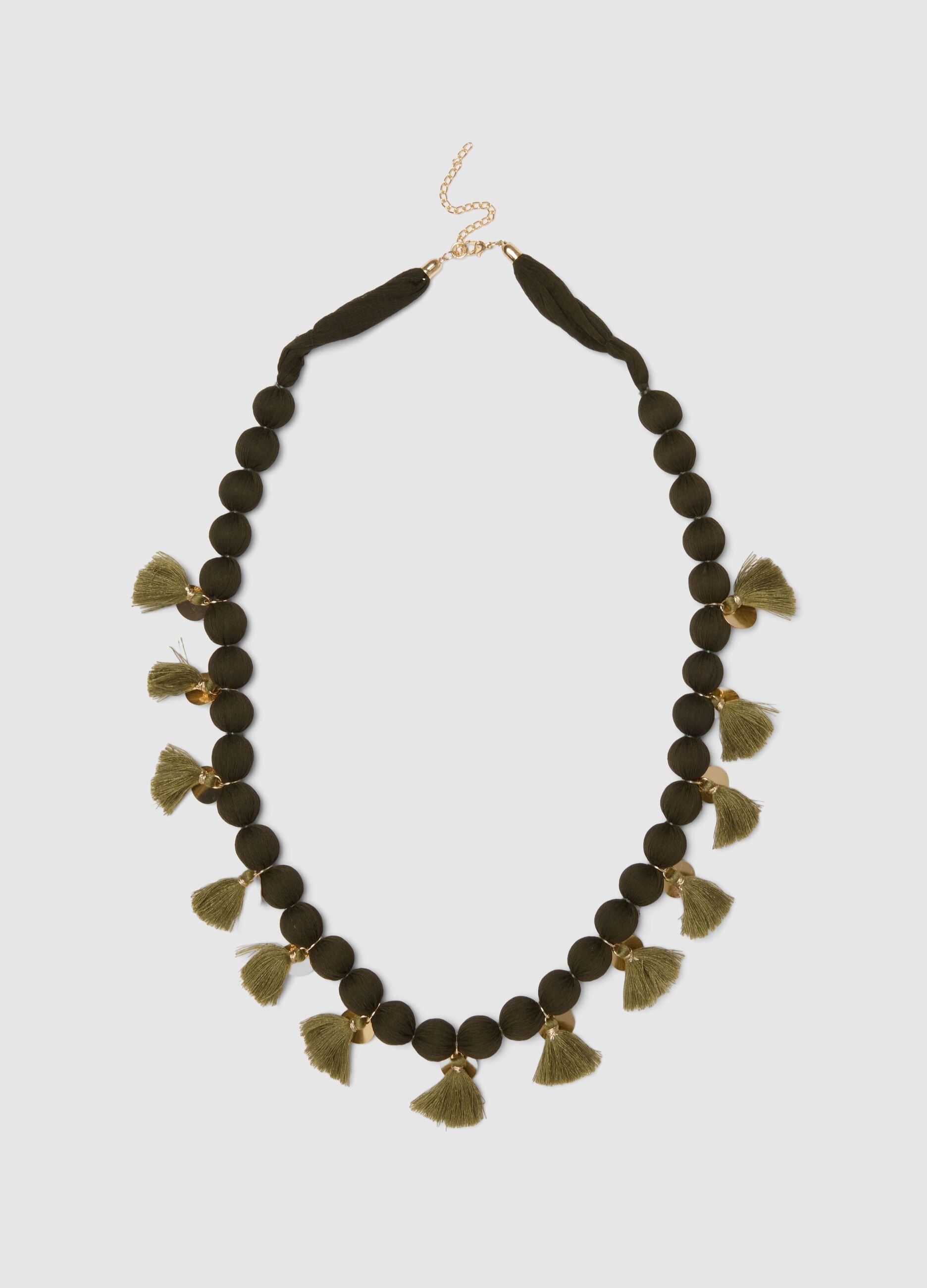 Collana multicolor con pompon