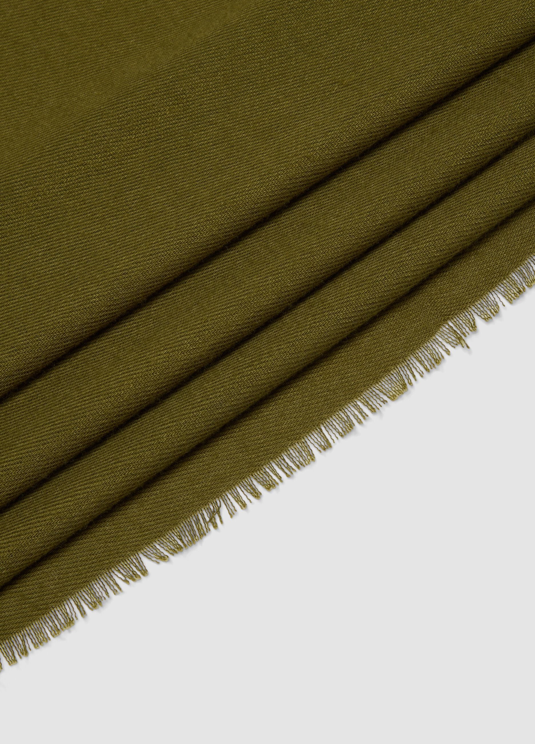 Green scarf with fringes