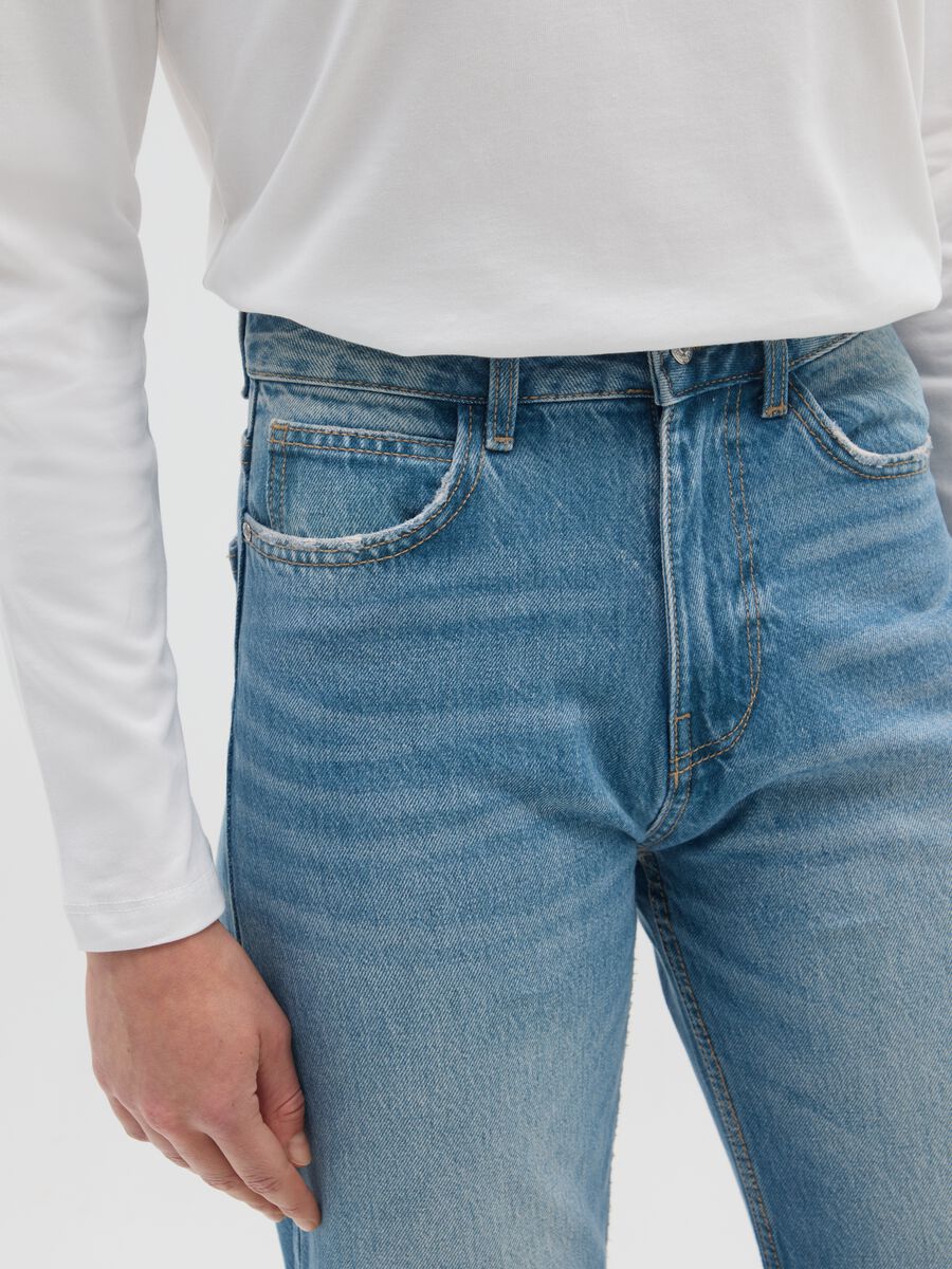 Jeans in puro cotone blu regular fit_3