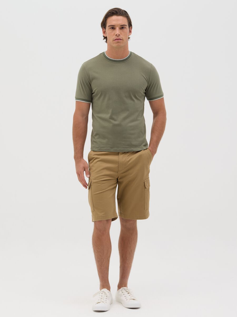 Green fitted T-shirt in cotton_1