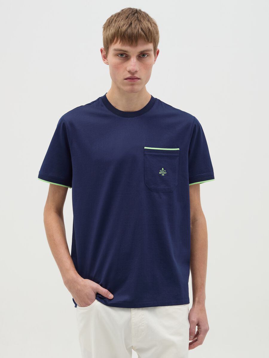 T-shirt with pocket and logo embroidery_0