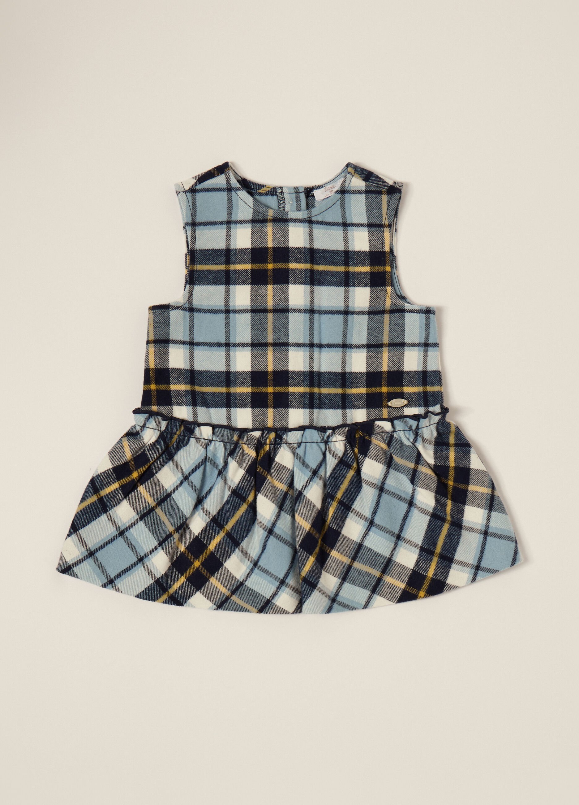 Blue cotton blend dress