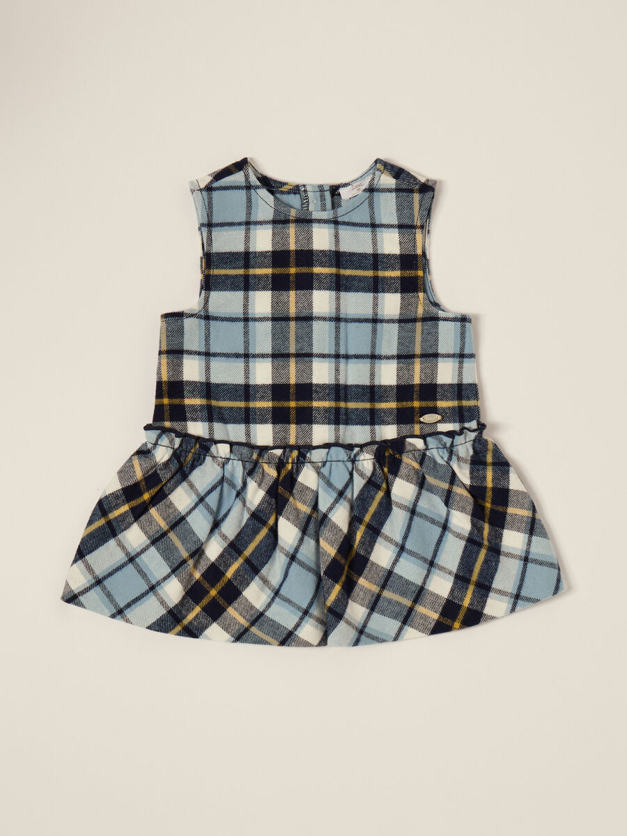 Blue cotton blend dress_0