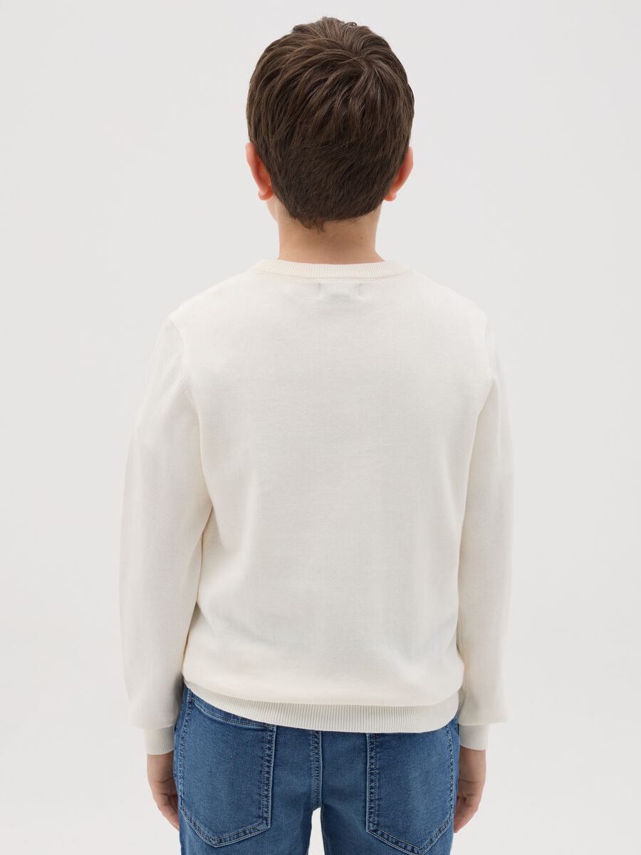 Pullover in cotone tinta unita _2