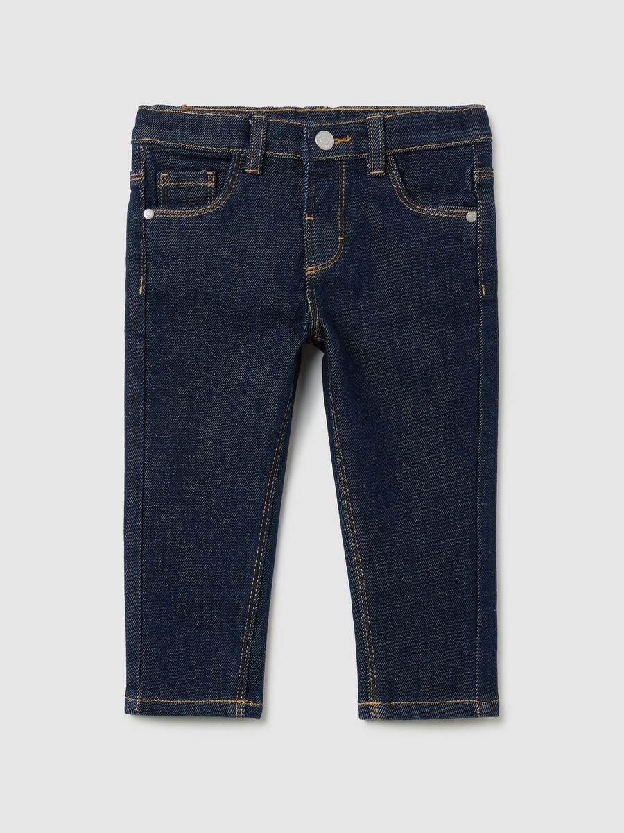 Pantaloni da neonato in denim blu regular fit_0