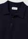Polo a maniche lunghe in misto cotone e seta blu regular fit_1