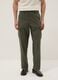 Green regular-fit linen and cotton-blend cargo trousers_1