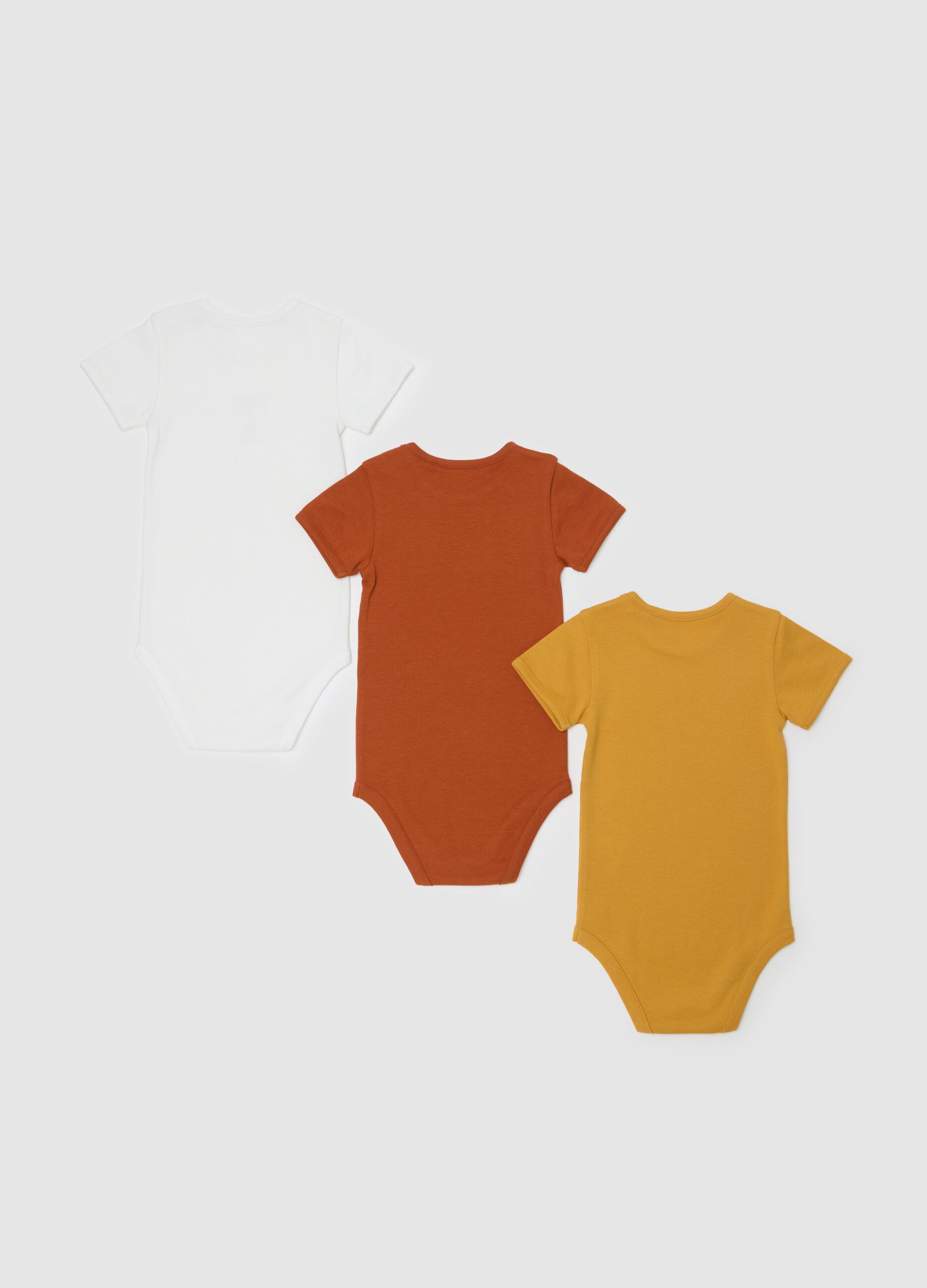Tripack body in cotone bio stampa animaletti 
