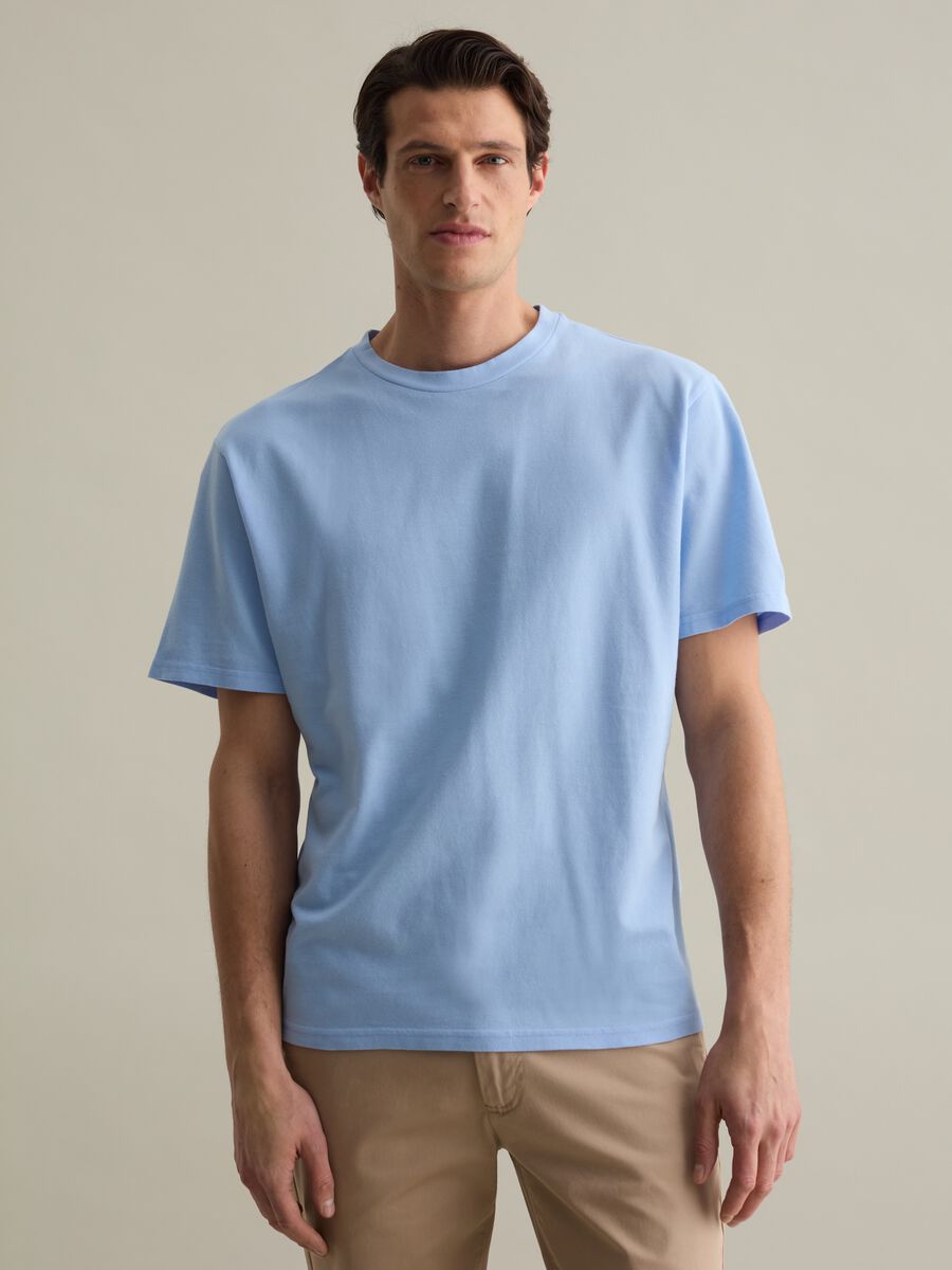 Solid colour cotton T-shirt_0