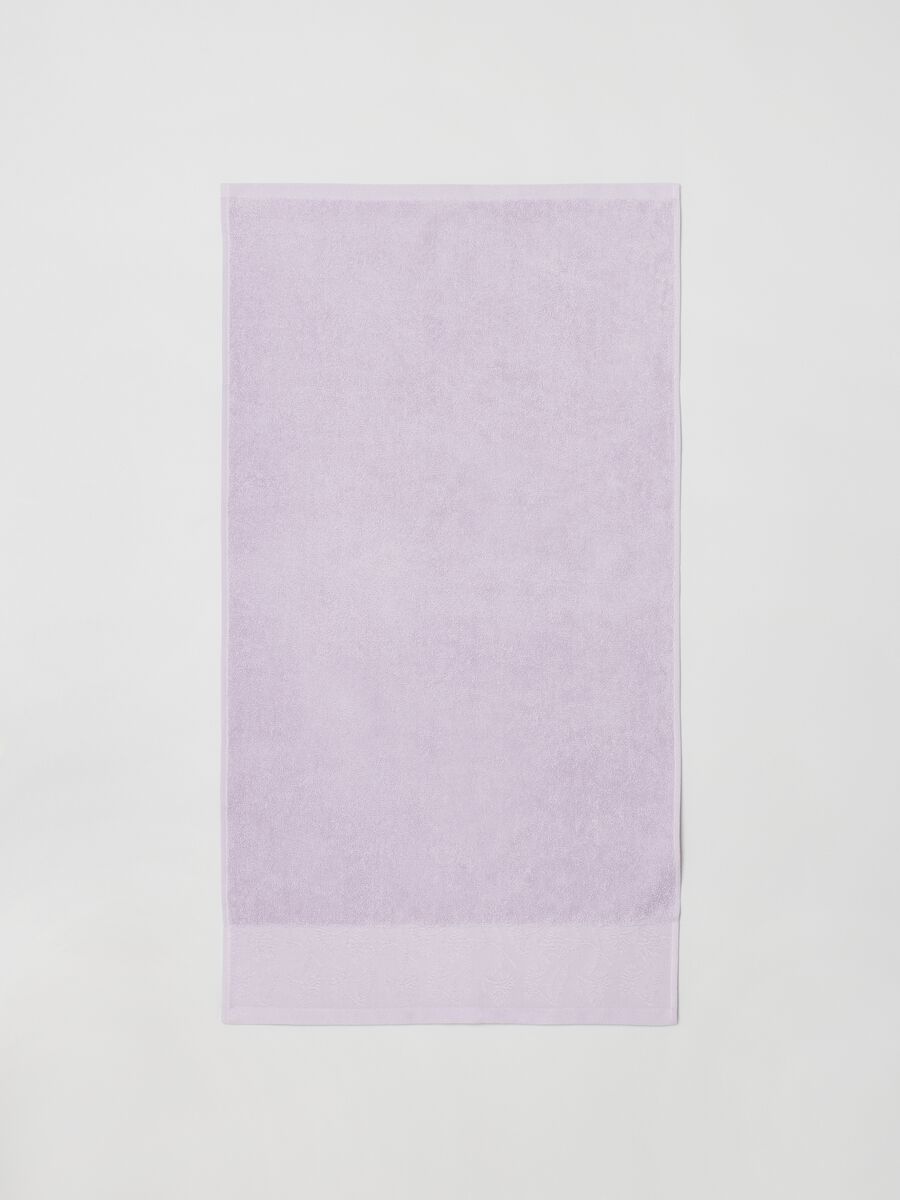 Asciugamano viso 50x90 bordo fiori rosa_1