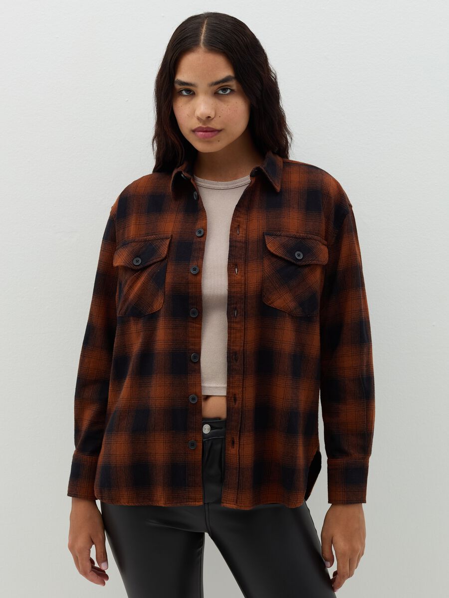 Flannel shirt with check pattern_0