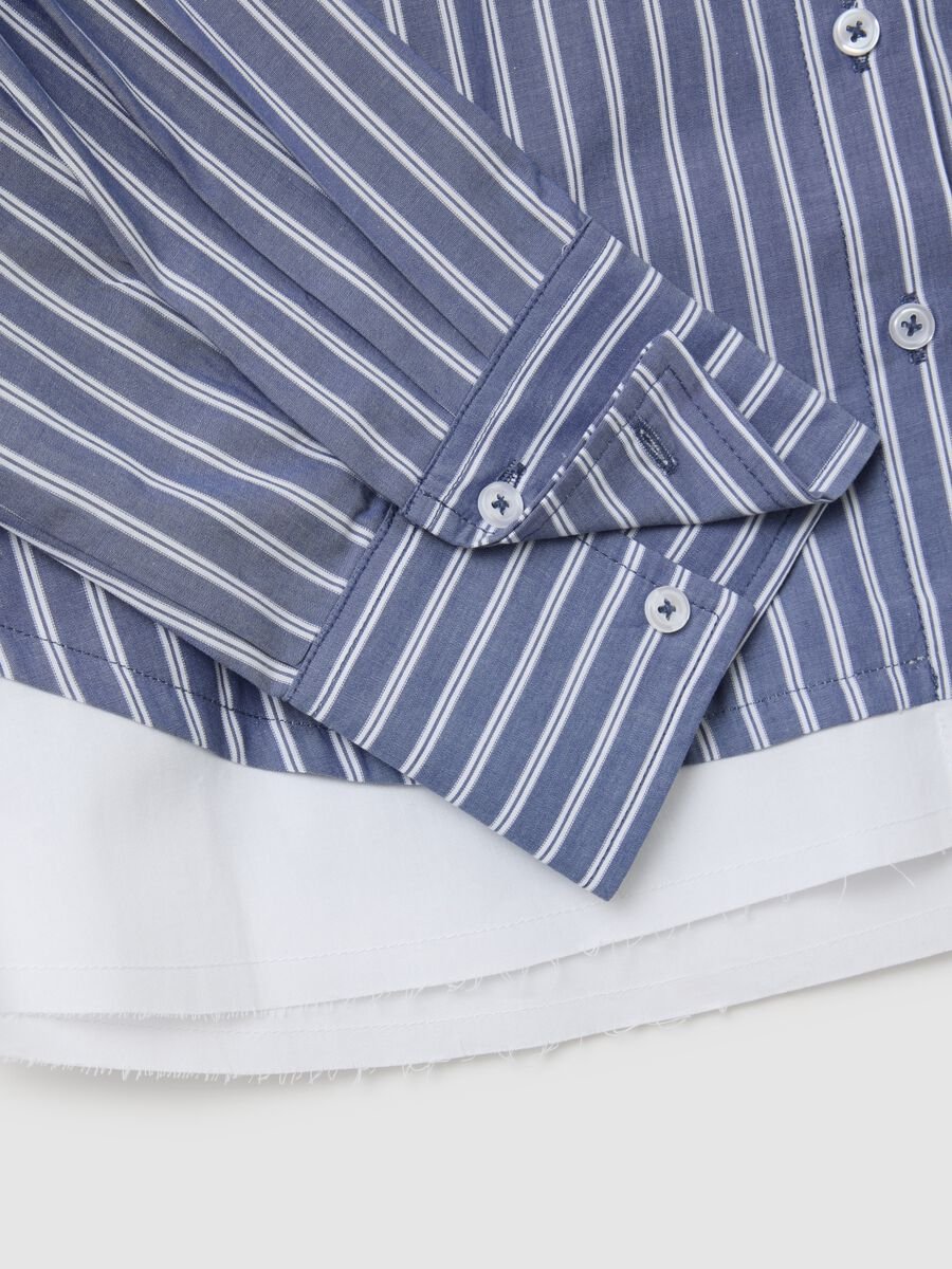 Blue and white striped shirt in pure cotton_5