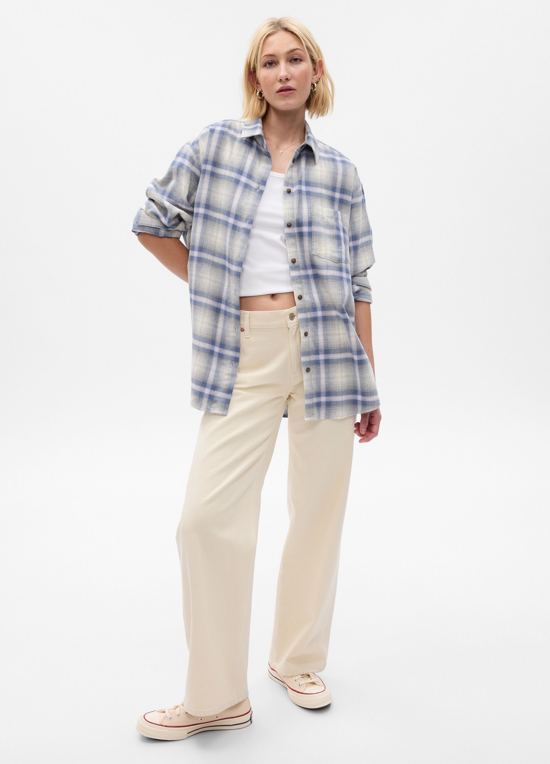 Camicia flanella oversize store