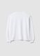 White pure cotton sweatshirt with front slogan, relaxed fit for girls_4