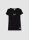Black pure cotton regular fit T-shirt with logo_0