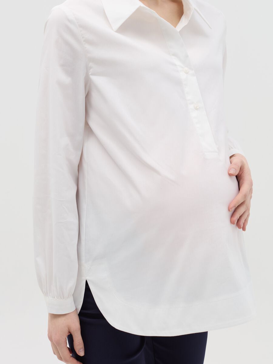 Maternity shirt with granddad neckline_2