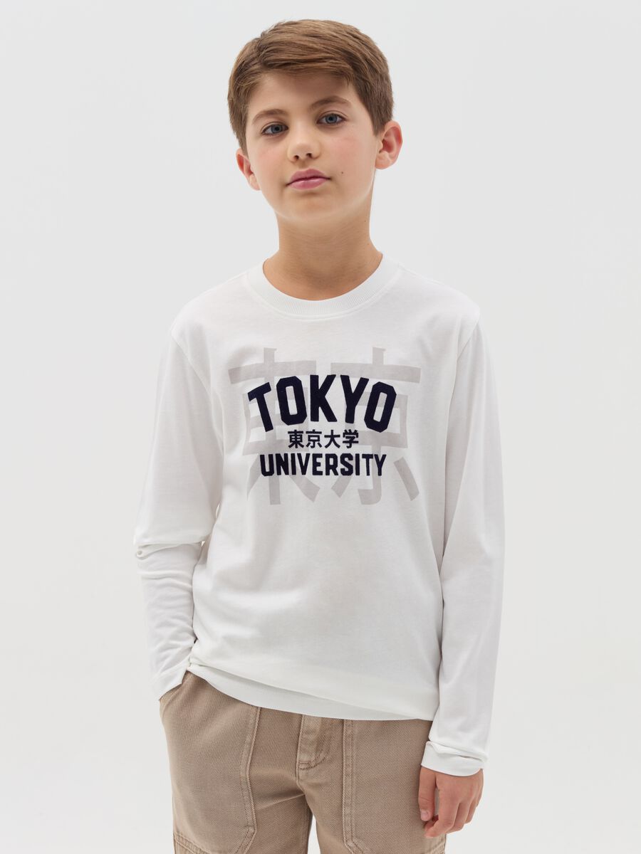 T-shirt a maniche lunghe con stampa_0