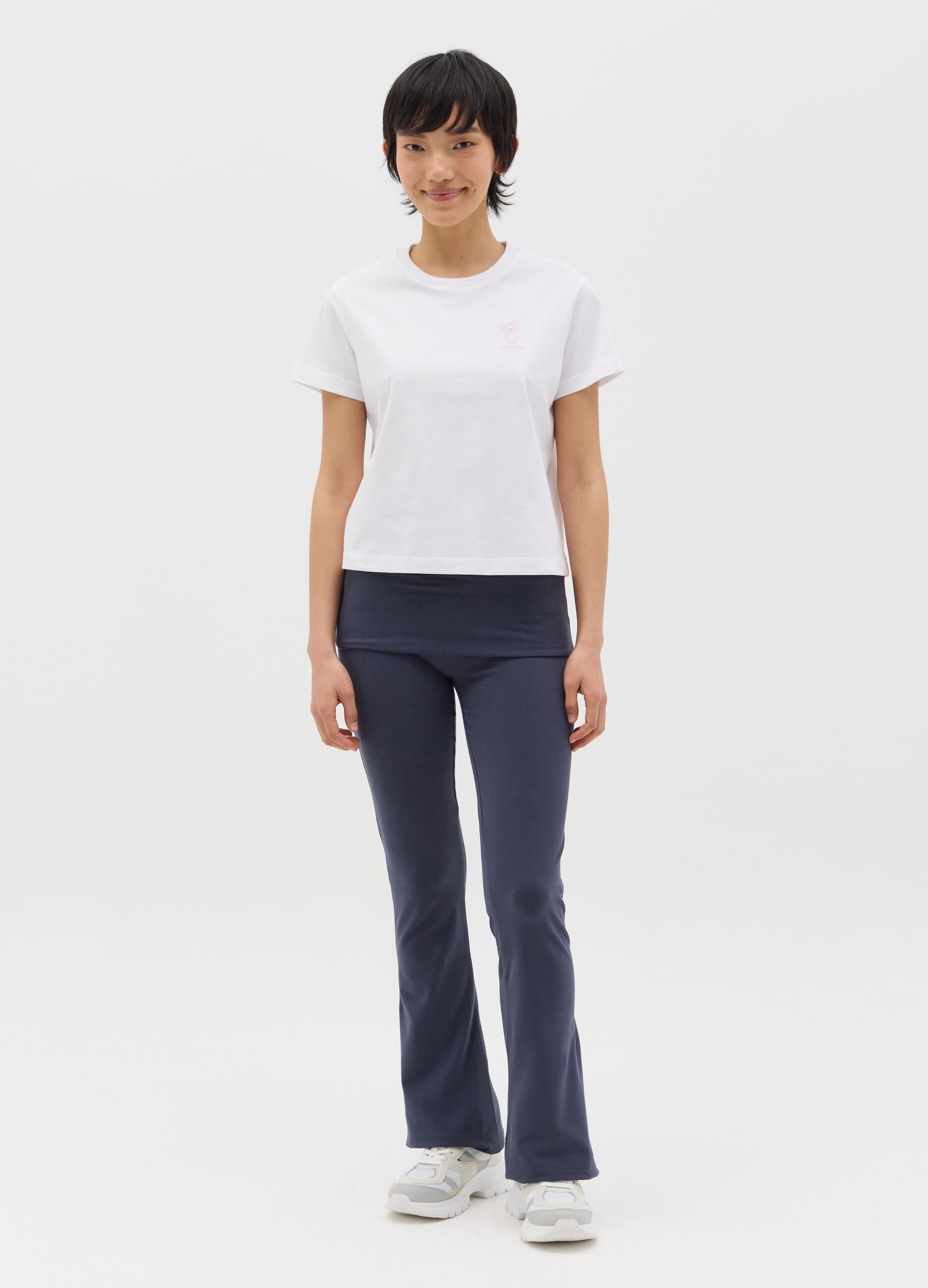 T-shirt boxy fit bianca in cotone