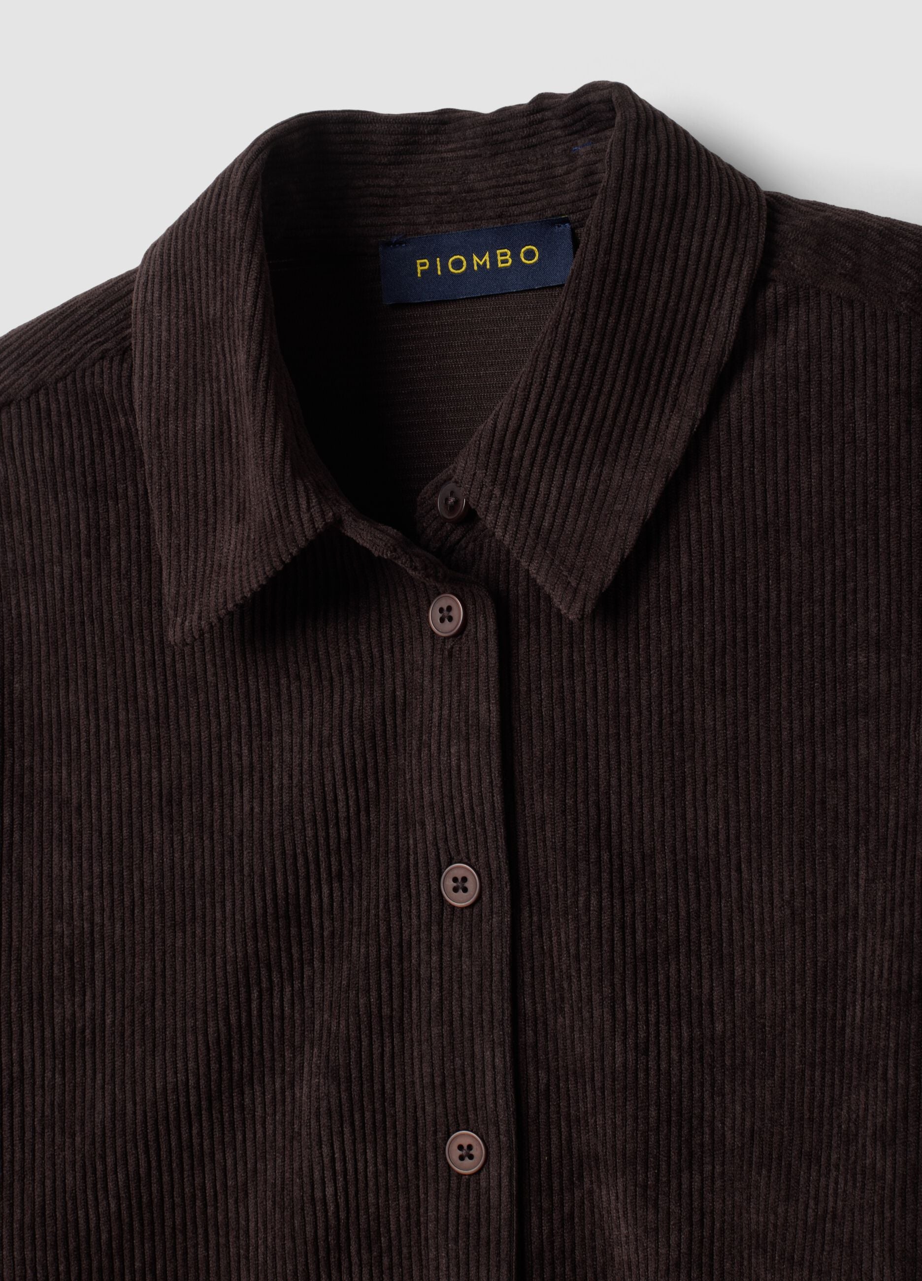 Shacket marrone regular fit a coste