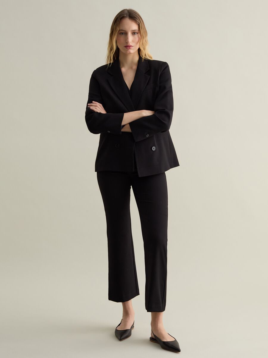 Solid colour double-breasted blazer_1