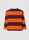 Orange striped pure cotton crew-neck T-shirt_2