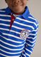 Boys' regular fit multicolour striped pure cotton polo with patches_2