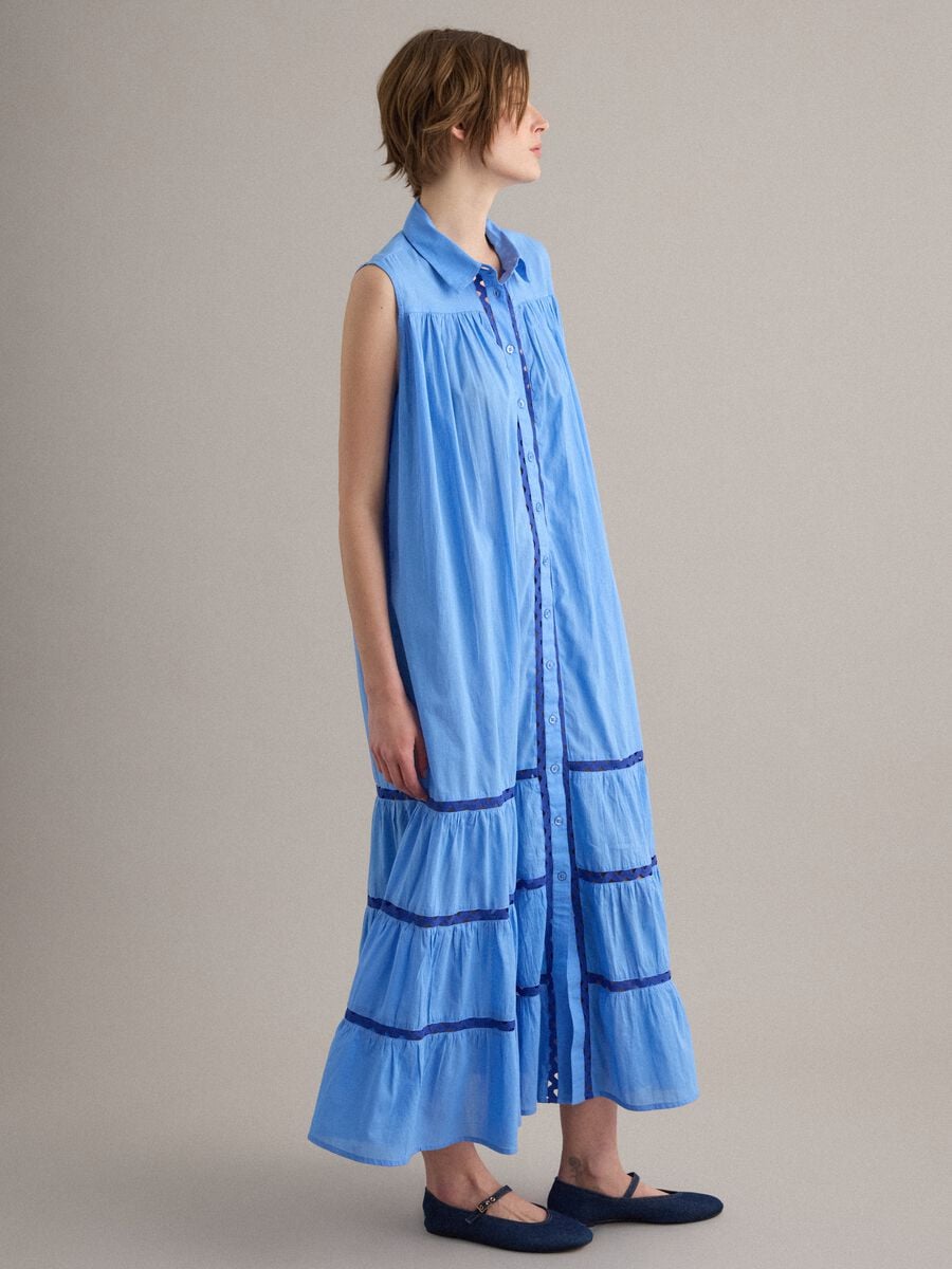 Light Blue Pure Cotton Shirt Dress_0