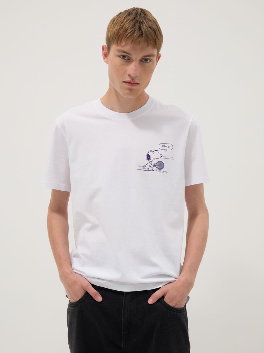 White pure cotton short-sleeve T-shirt_0