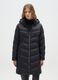 Black padded jacket with hood in technical fabric_1
