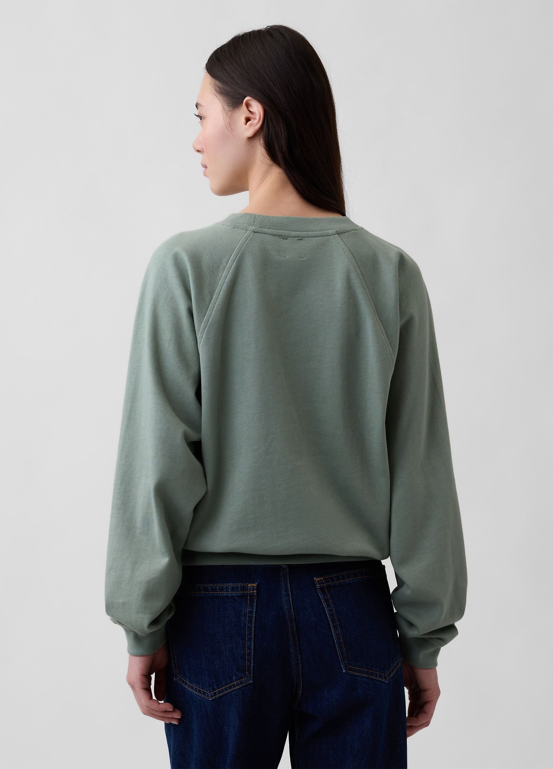 Cotton-blend crew-neck sweatshirt