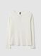 White organic cotton pyjama top with grandad collar_4