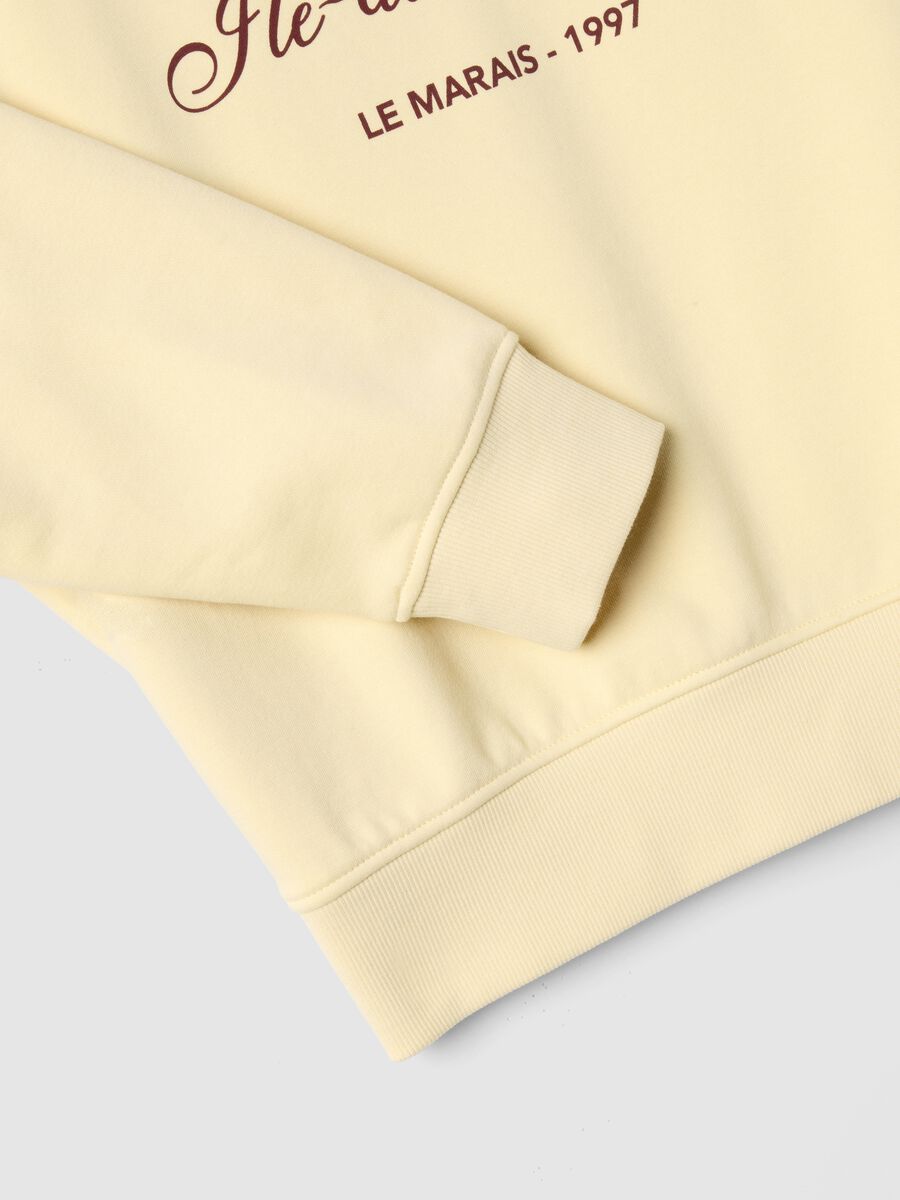 Felpa in misto cotone gialla regular fit_5