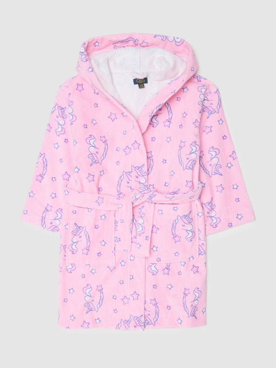 Girls' Pink Cotton Bathrobe_0