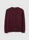 Maglione girocollo bordeaux in pura lana_4