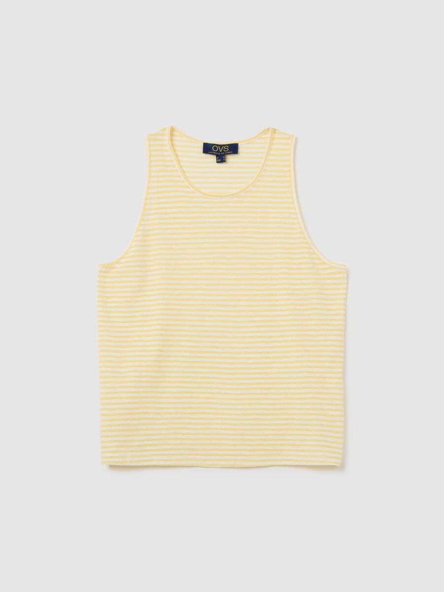 Women's sleeveless top in multicolour cotton blend, regular fit_0
