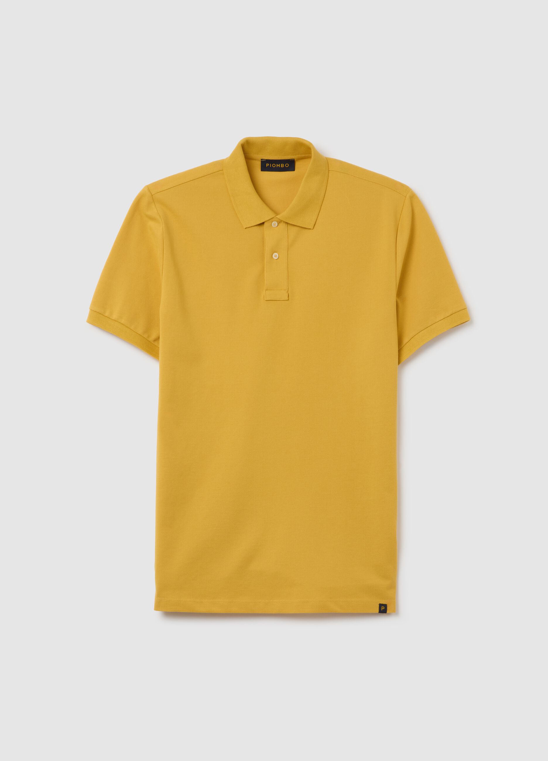 Polo da uomo in puro cotone Supima giallo regular fit