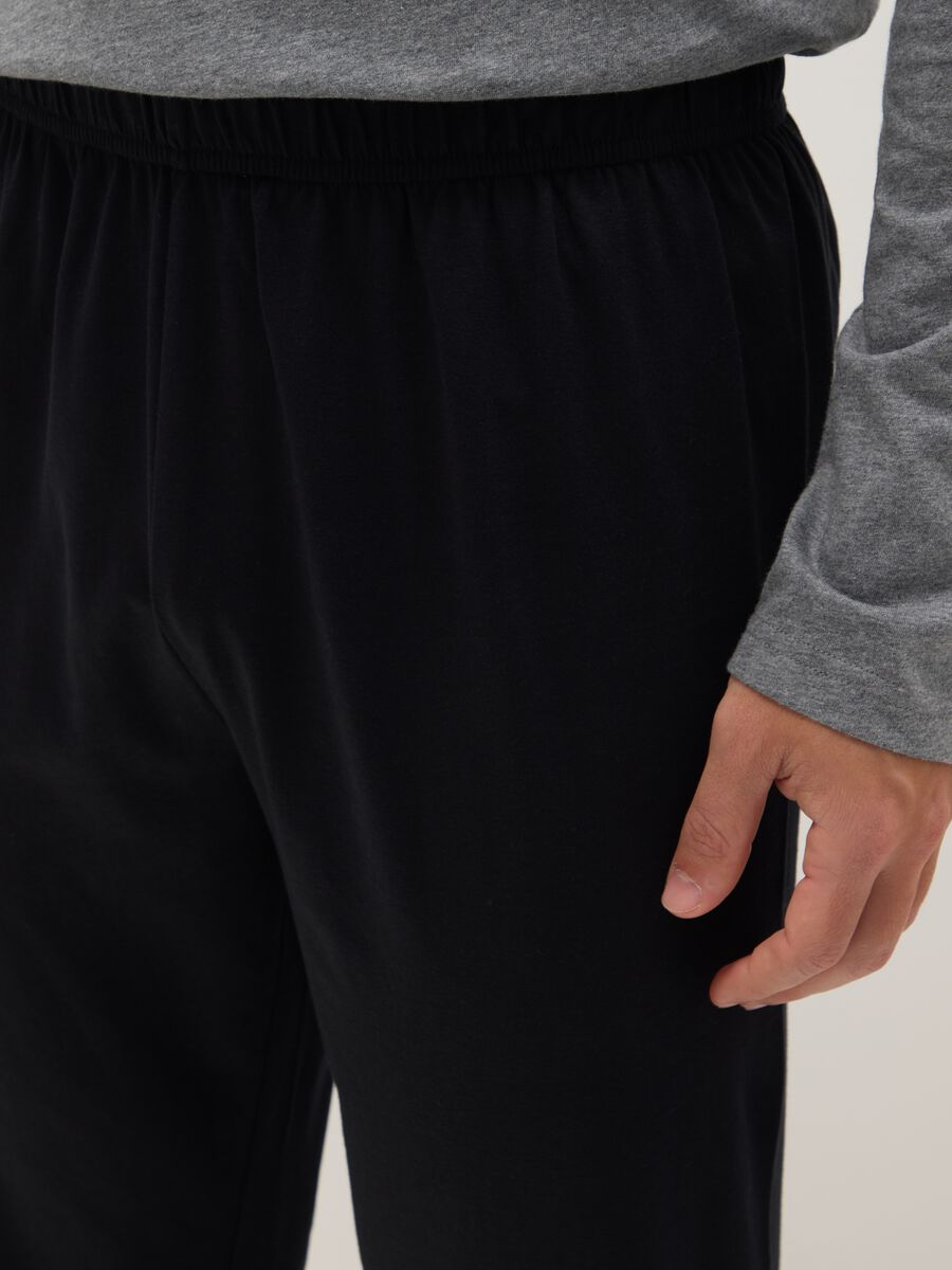 Multicolour pure cotton regular fit pyjamas_3