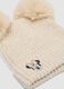 White wool-blend hat with two pom-poms and Minnie embroidery_2