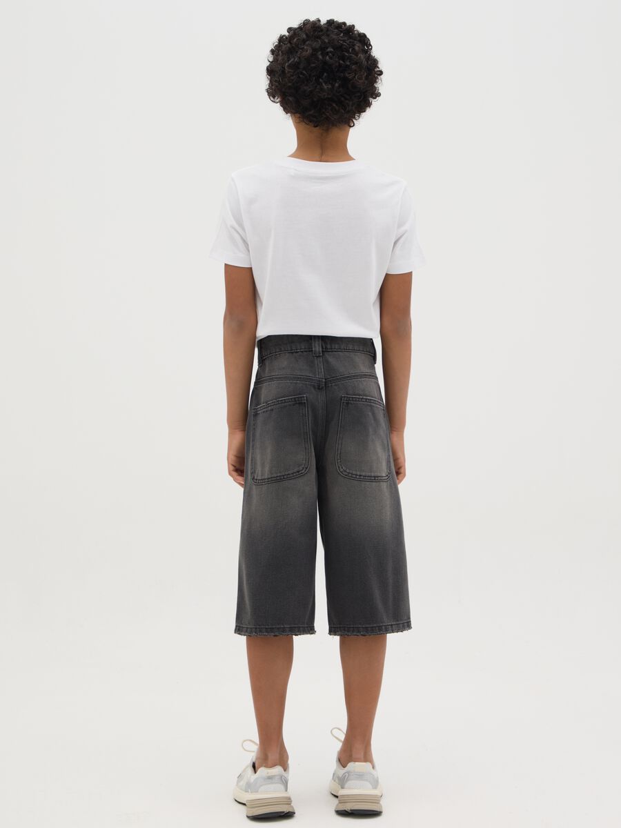 Boys' black denim skater fit shorts_3