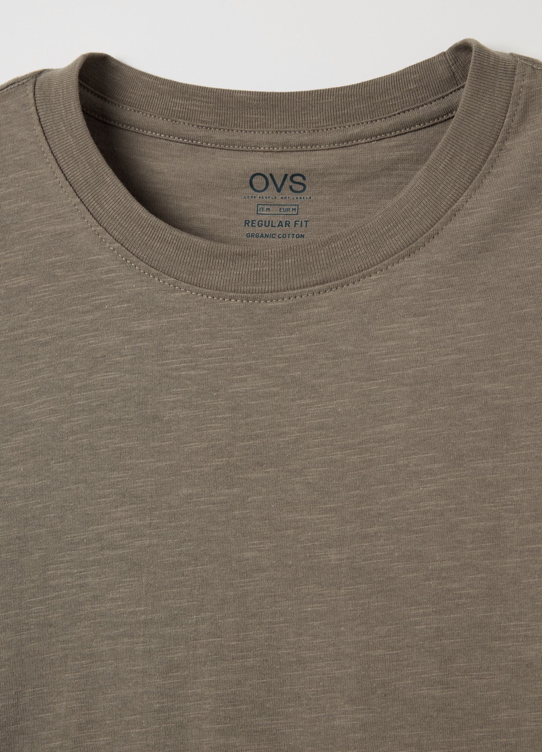 T-shirt in slub cotton with round neck