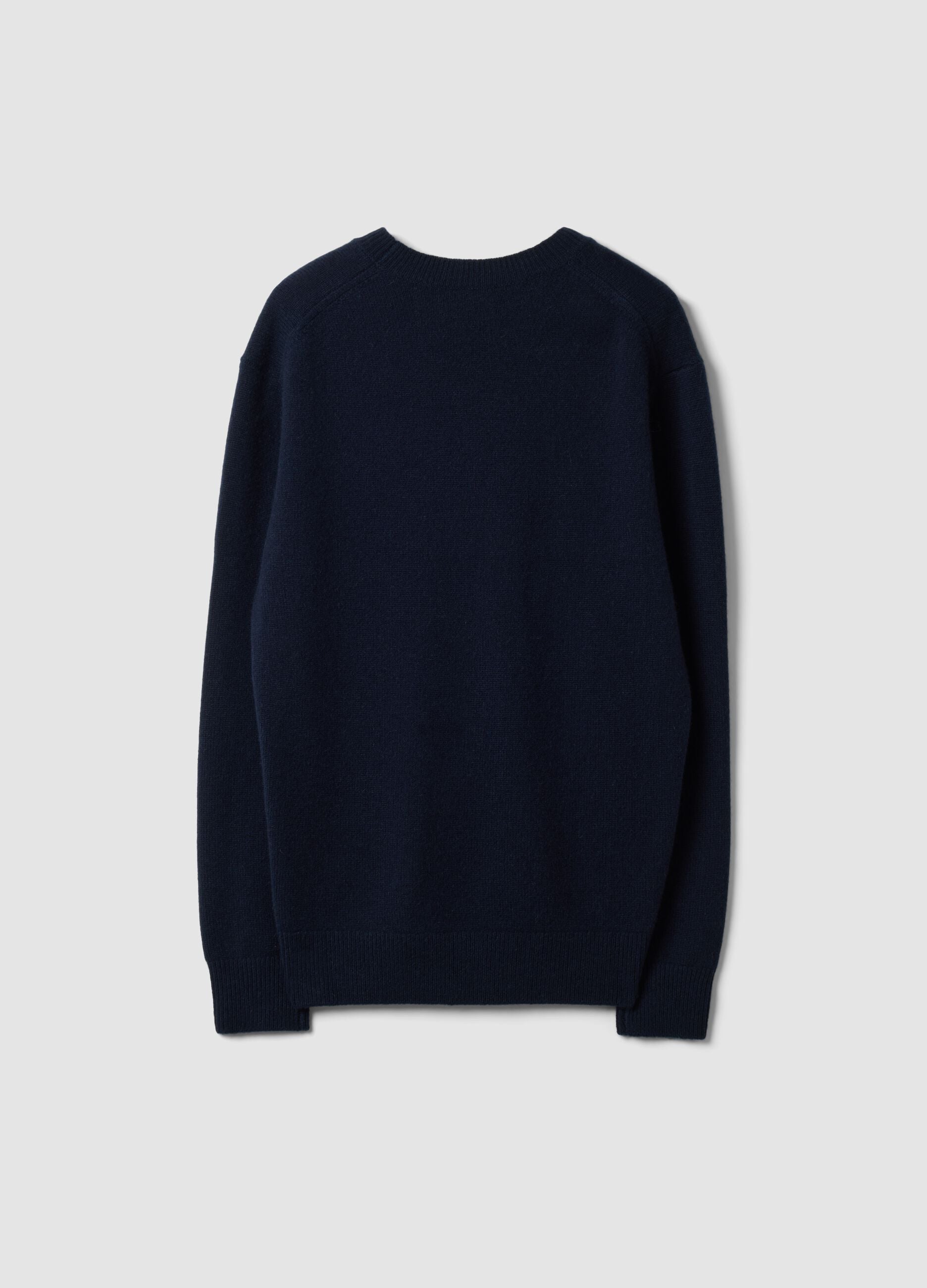 Blue pure cashmere crew-neck jumper, regular fit