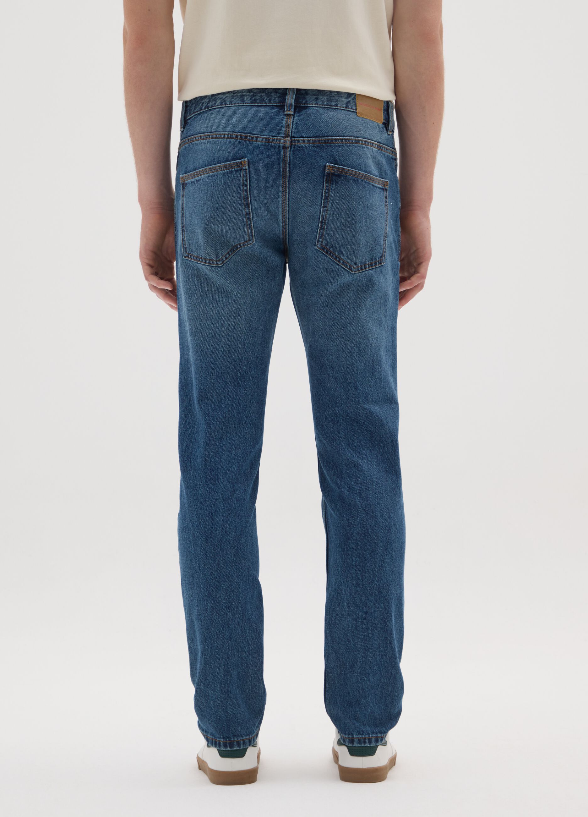 Jeans in puro cotone blu slim fit